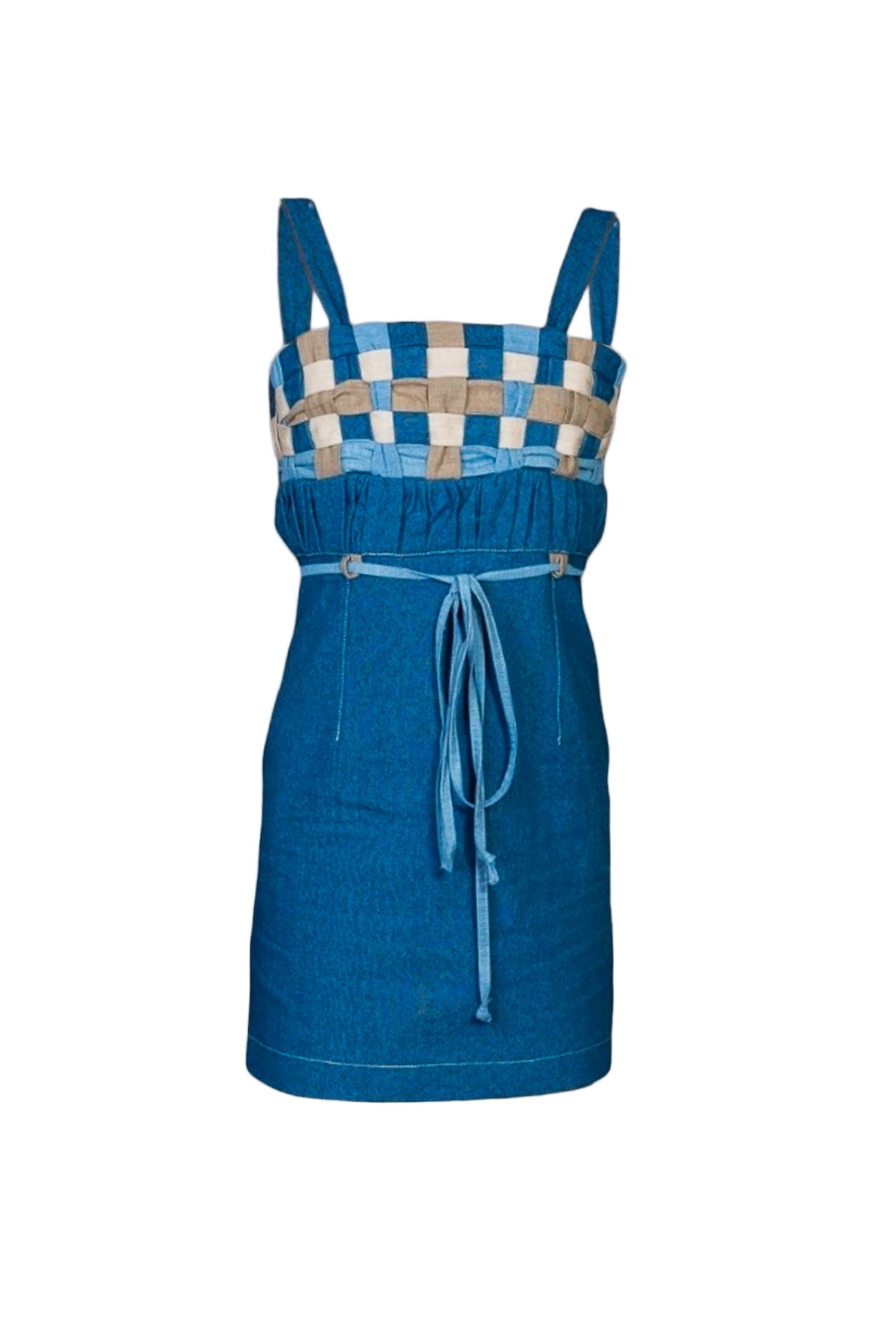 Checkered Charm Denim Dress