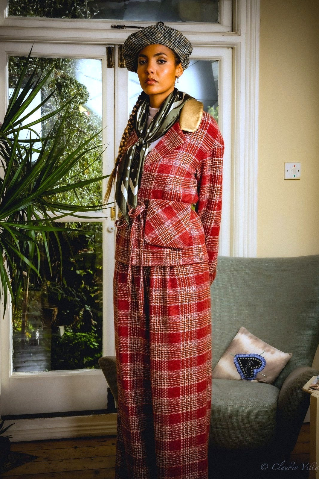 Women's Red Plaid Jacket