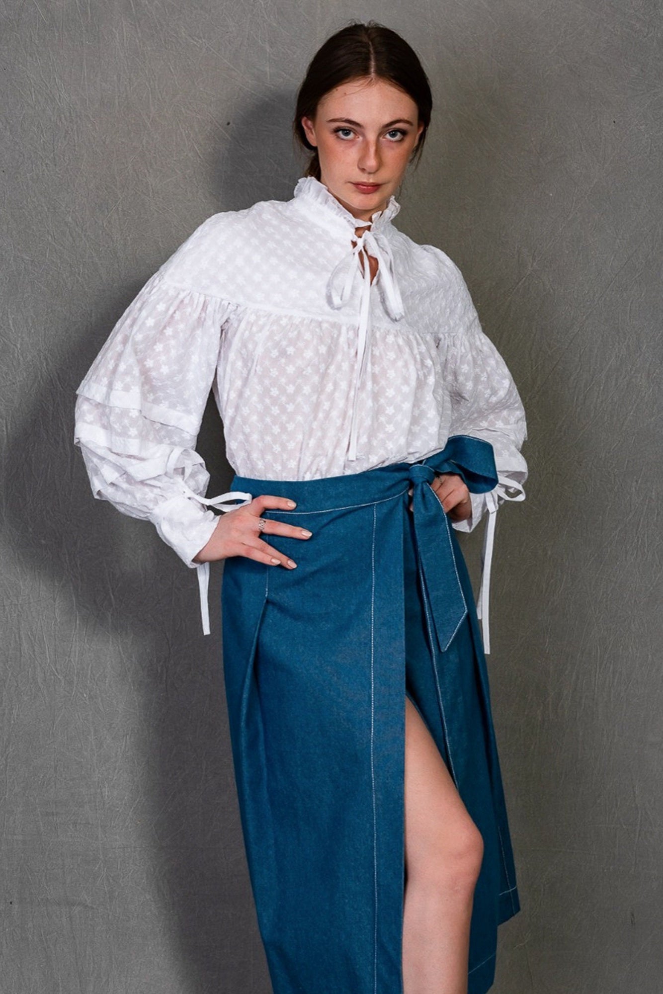 Embroidered Cotton Voile Blouse