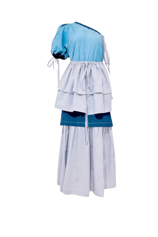 Denim Twilight Symphony Dress