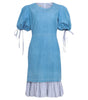 Whispering Sky Puff Sleeve Denim Dress