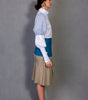 Two-Tone Denim and Ramie Skirt