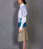 Two-Tone Denim and Ramie Skirt