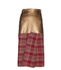 Luxe Metallic Gold & Plaid Skirt