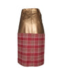 Luxe Metallic Gold & Plaid Skirt