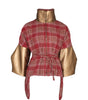 Modern Plaid & Metallic Gold Kimono-Sleeve Jacket
