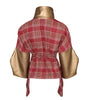 Modern Plaid & Metallic Gold Kimono-Sleeve Jacket