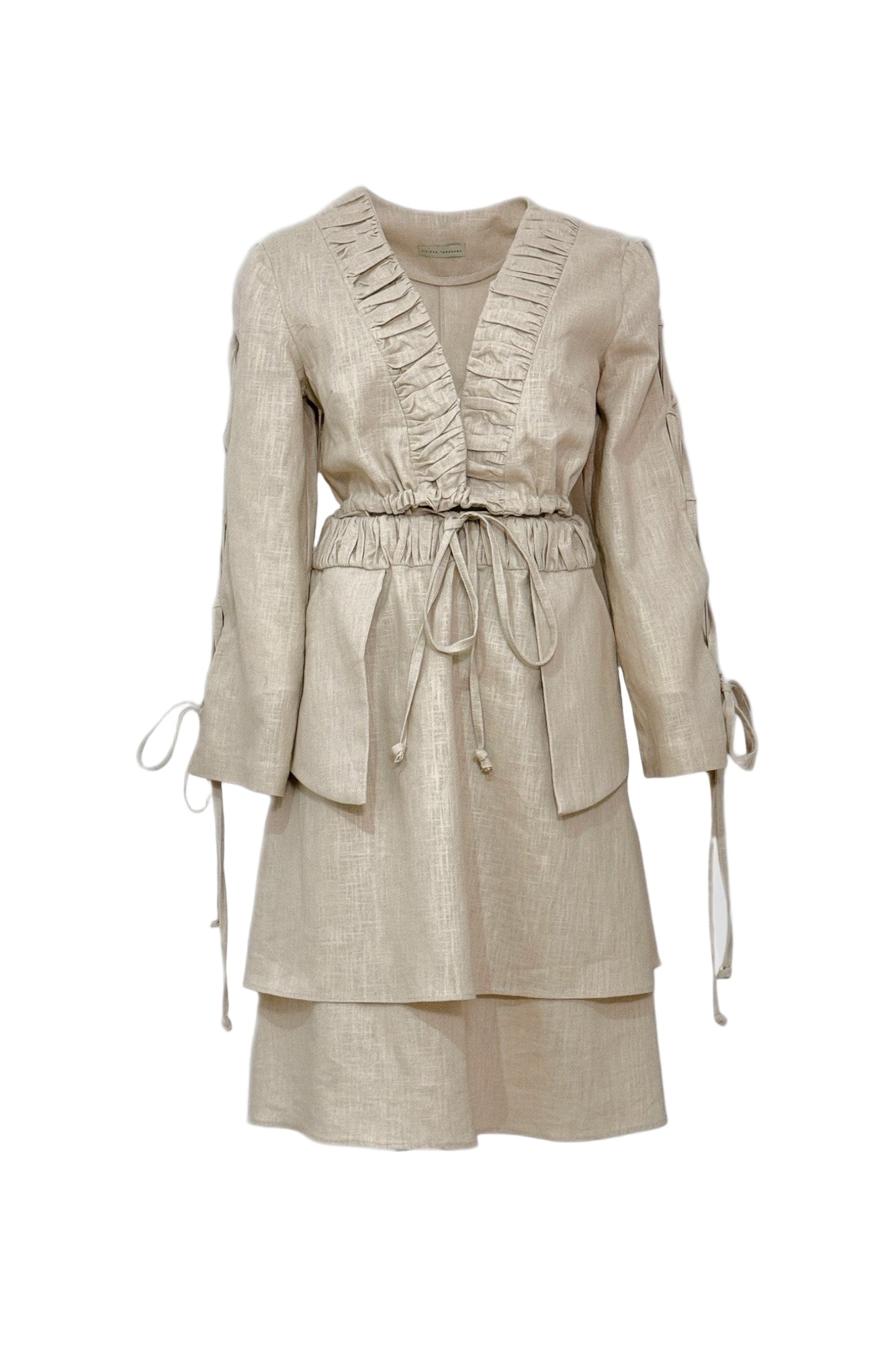 Golden Sands Criss-Cross Tie Organic dress