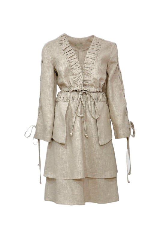 Golden Sands Criss-Cross Tie Organic dress