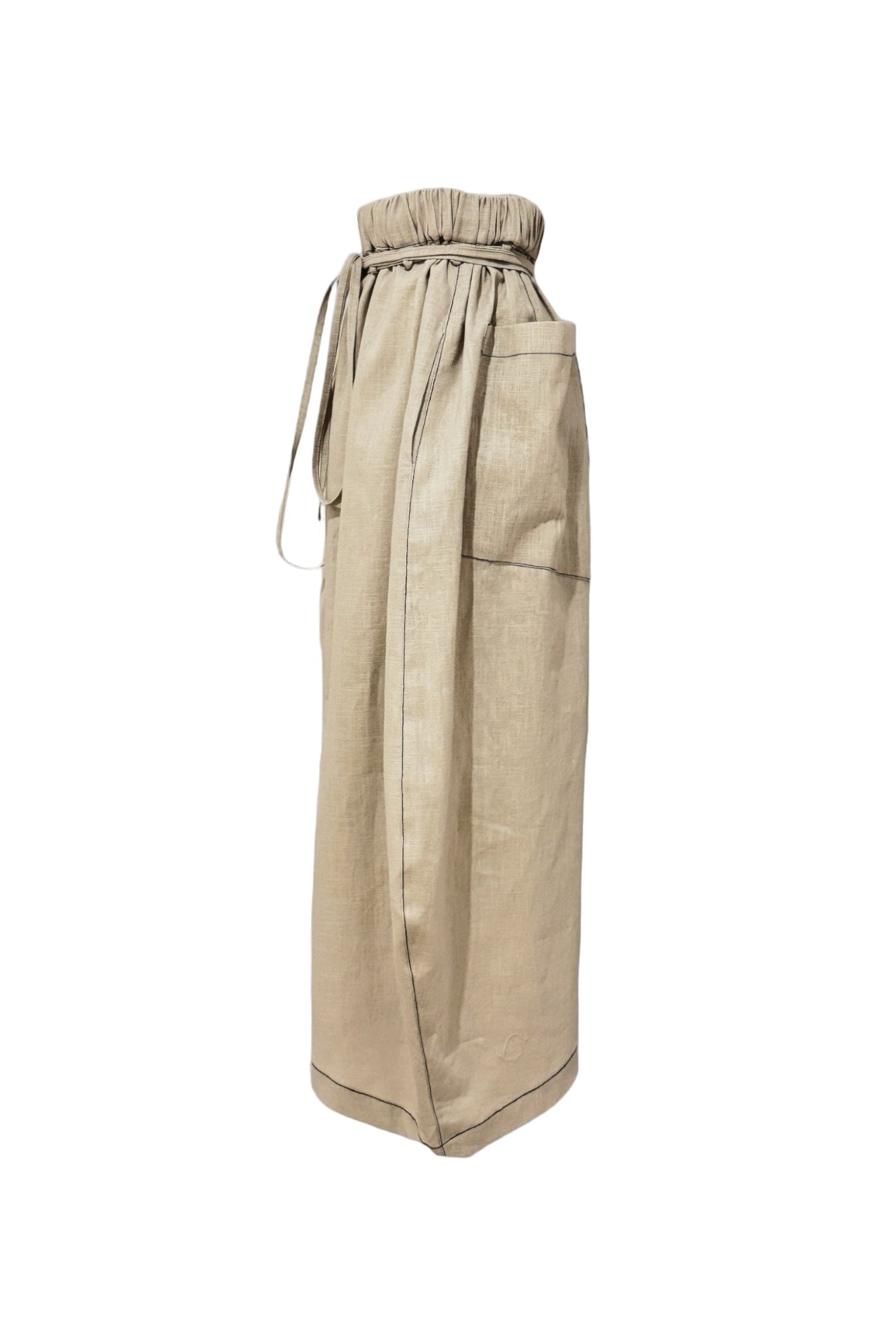 Linen-look sample skirt with pleated volume