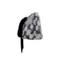 Black headscarf with floral pattern on a white background