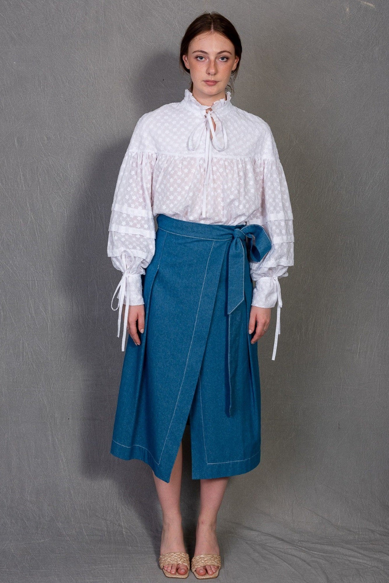 Embroidered Cotton Voile Blouse