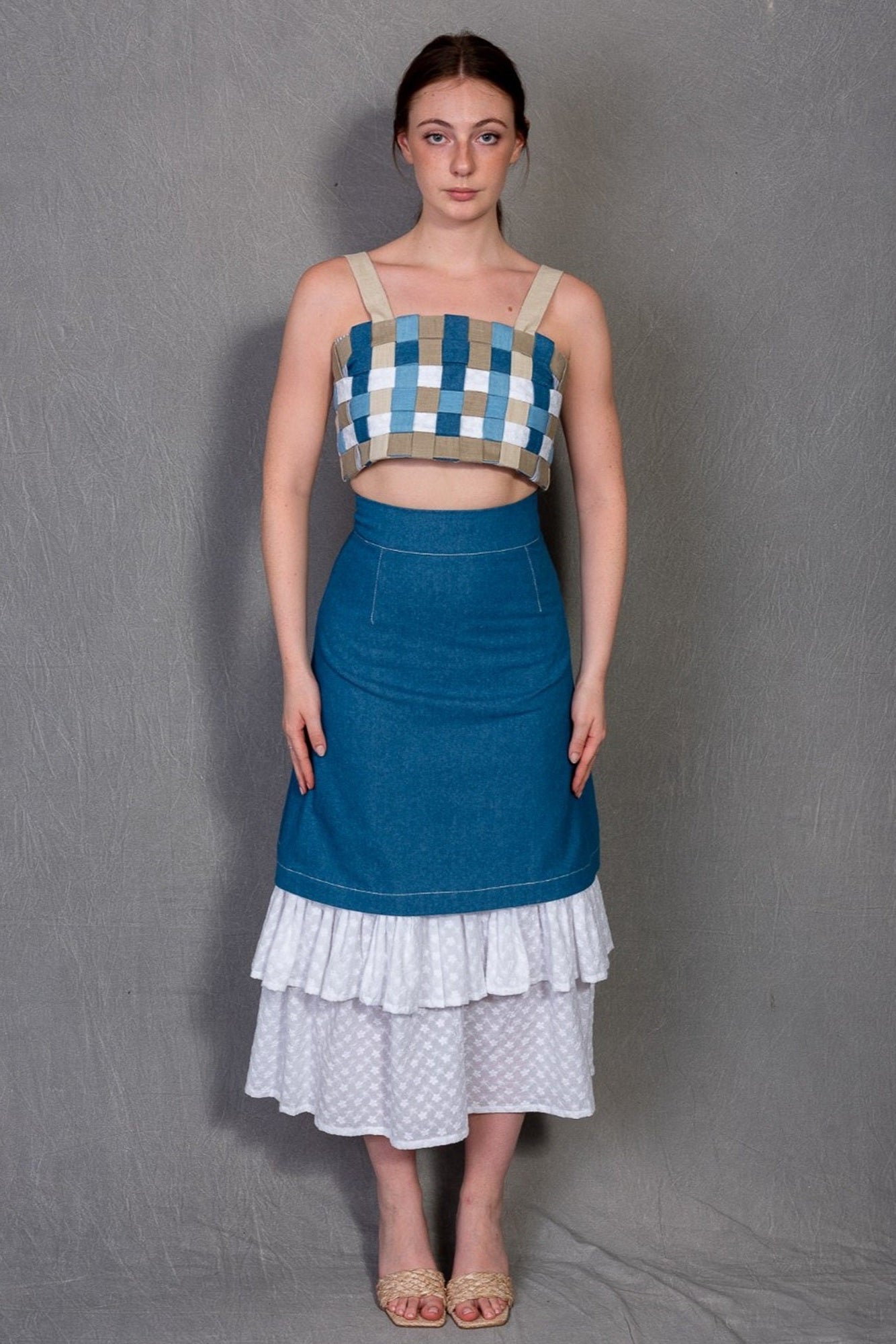Ethereal Plaid Couture Bustier