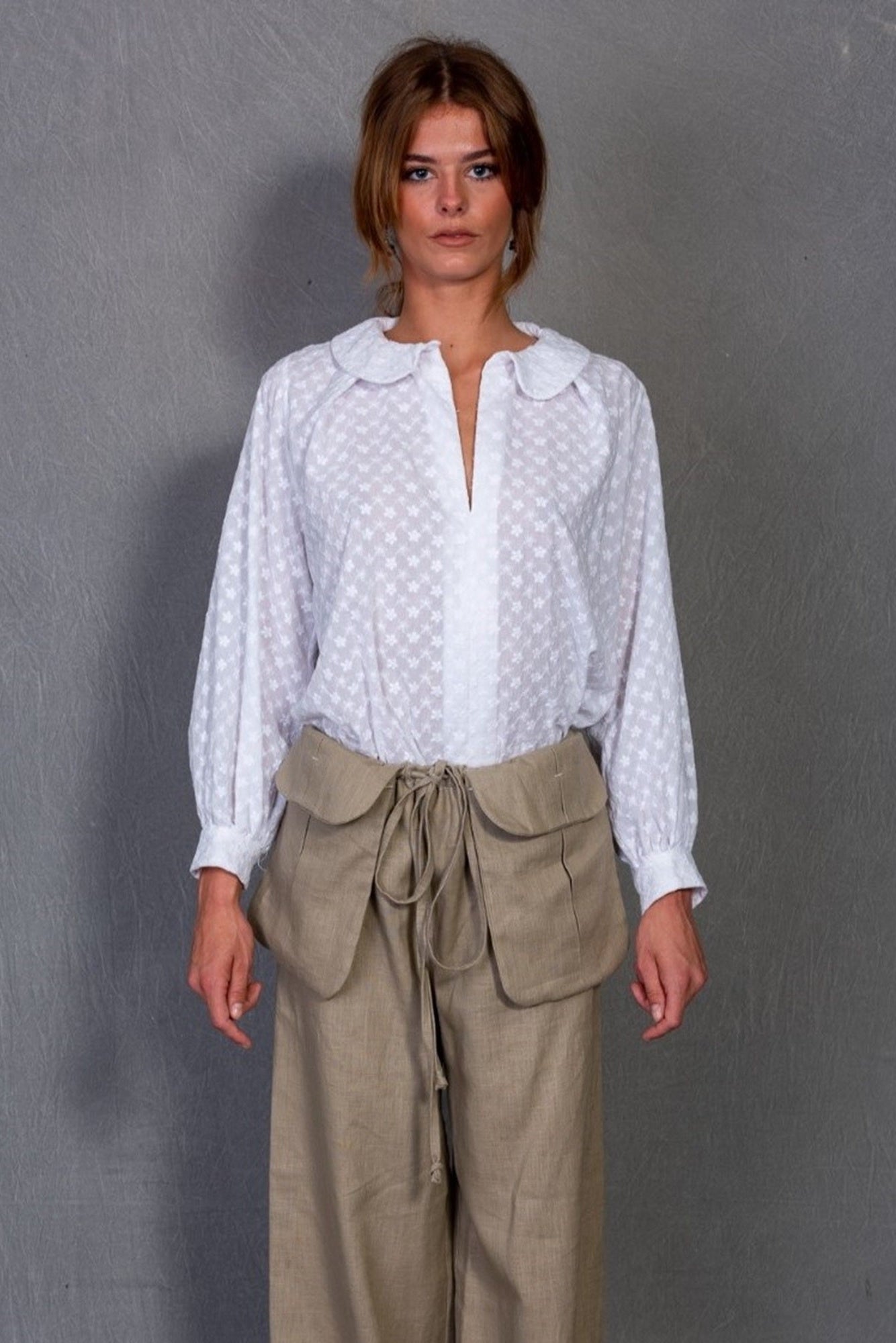 Serene White Blossom Blouse