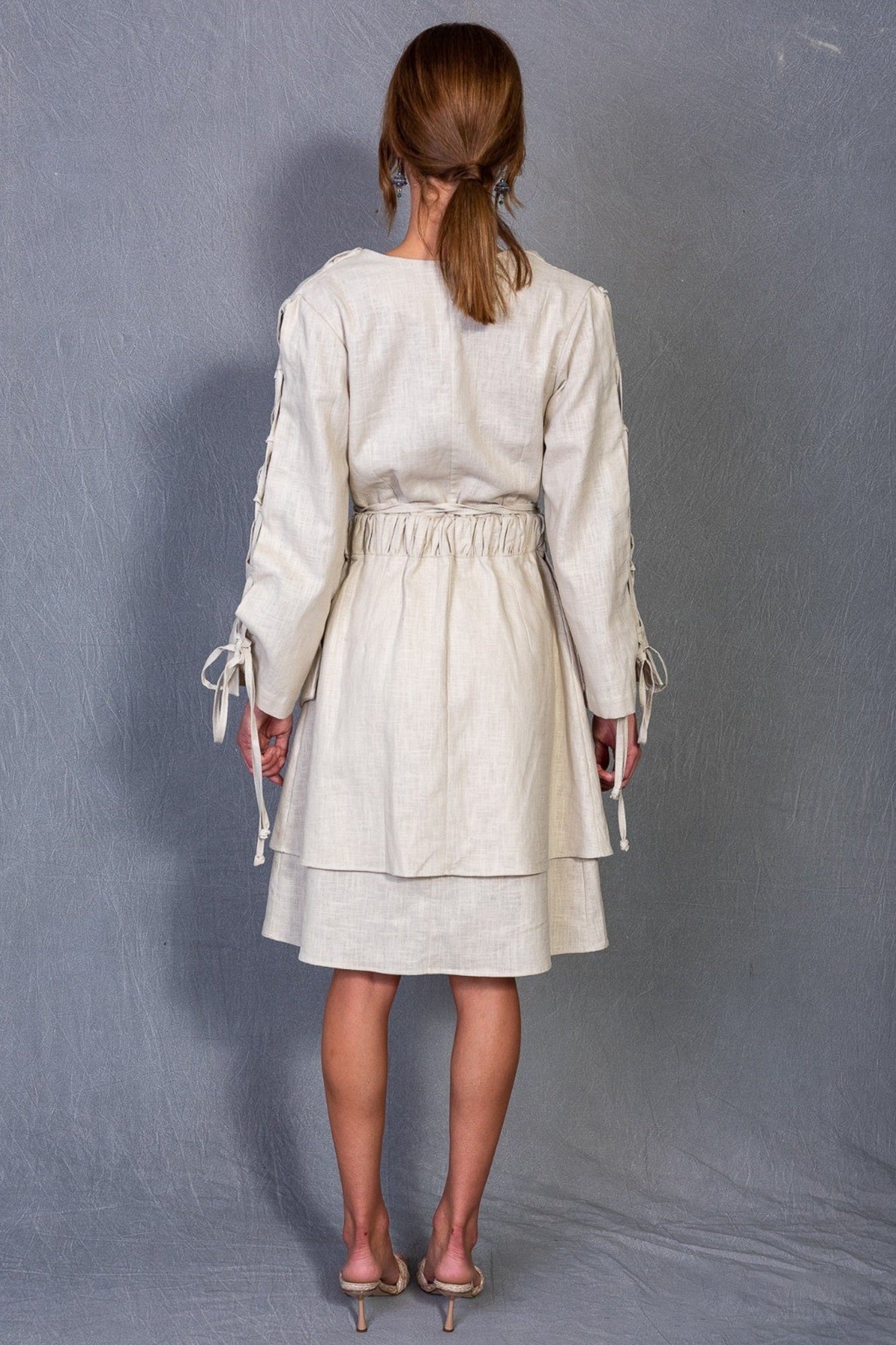 Golden Sands Criss-Cross Tie Organic dress