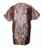 Bronze-colored lace dress on a white background