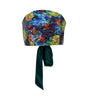 Colorful bandeau top with a green ribbon on a white background