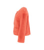 Orange fleece jacket on a white background