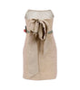 Beige strapless dress with a bow on a white background