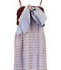 Dress with floral headband on a white background