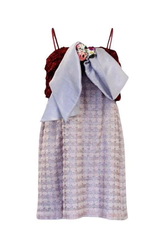 Dress with floral headband on a white background