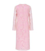 Pink lace dress on a white background
