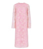 Pink lace dress on a white background