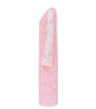 Pink and white textured object on a white background