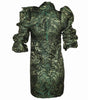 EMERALD JACQUARD Mini Dress