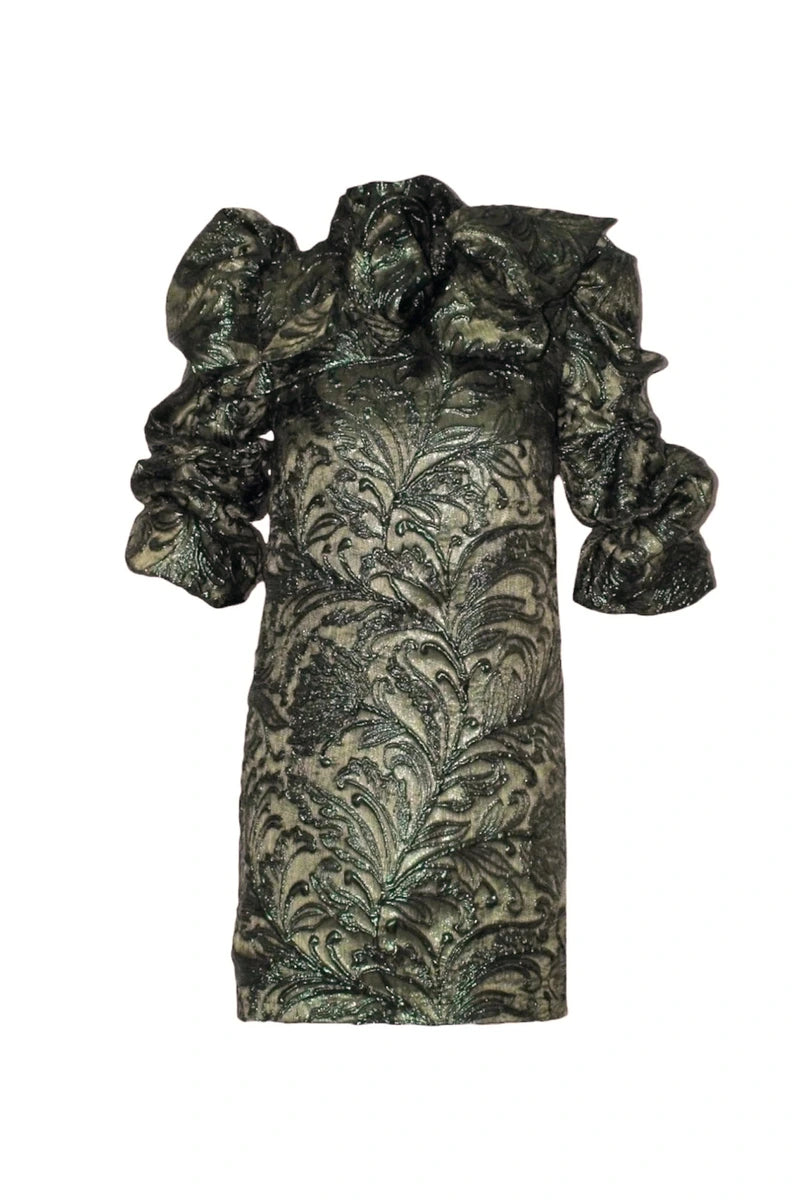 EMERALD JACQUARD Mini Dress