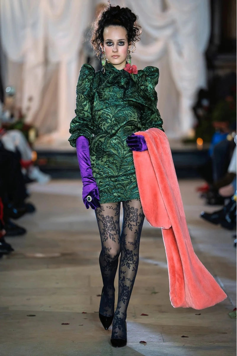 EMERALD JACQUARD Mini Dress