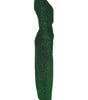 Green textured object on a white background