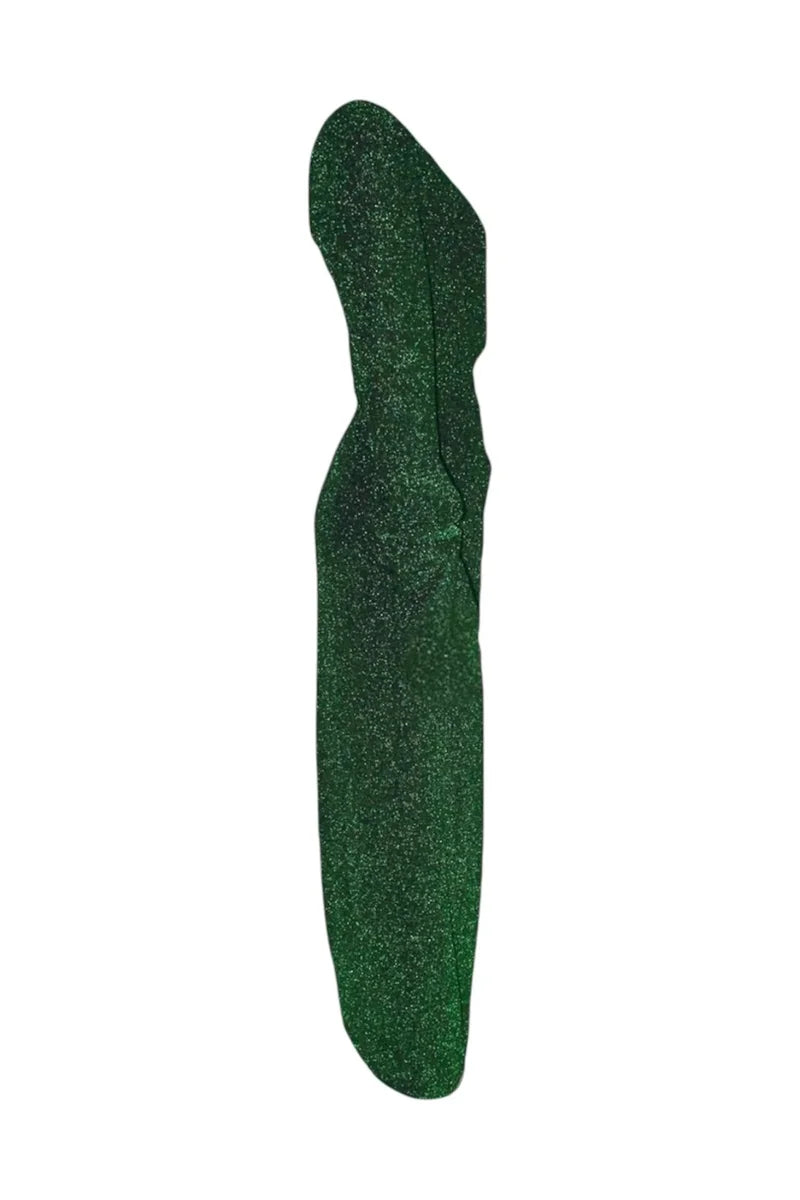 Green textured object on a white background