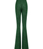 Green flared pants on a white background