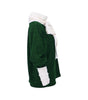 Green and white outfit on a white background
