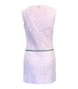 White strapless dress with floral pattern on a white background