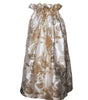 Decorative skirt with floral pattern on a white background