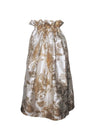 Decorative skirt with floral pattern on a white background