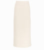 Beige pencil skirt on a white background