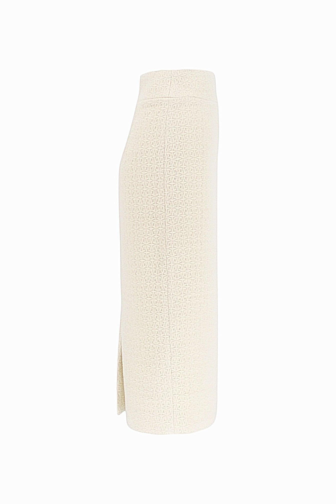 Beige skirt with a slit on a white background