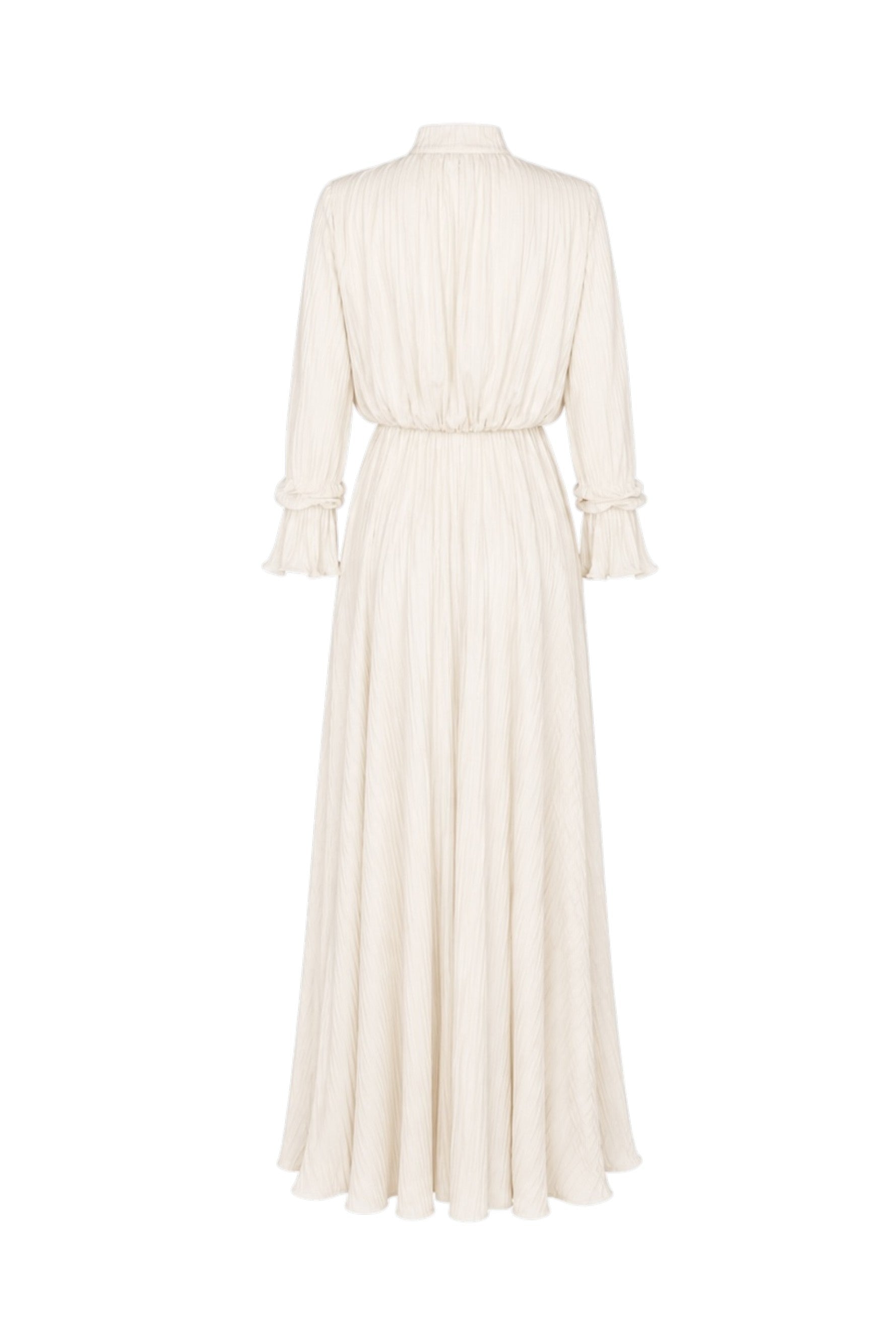 White dress with long sleeves on a white background