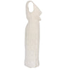 White knit dress on a white background