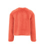 Orange fleece jacket on a white background