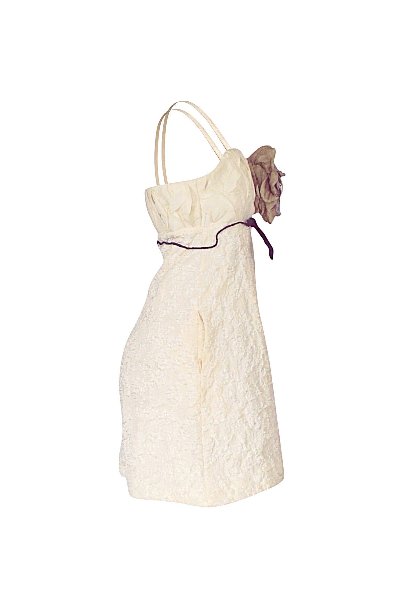 White lace dress on a white background