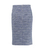 Textured blue and gray skirt on a white background