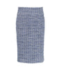 Textured blue and white skirt on a white background