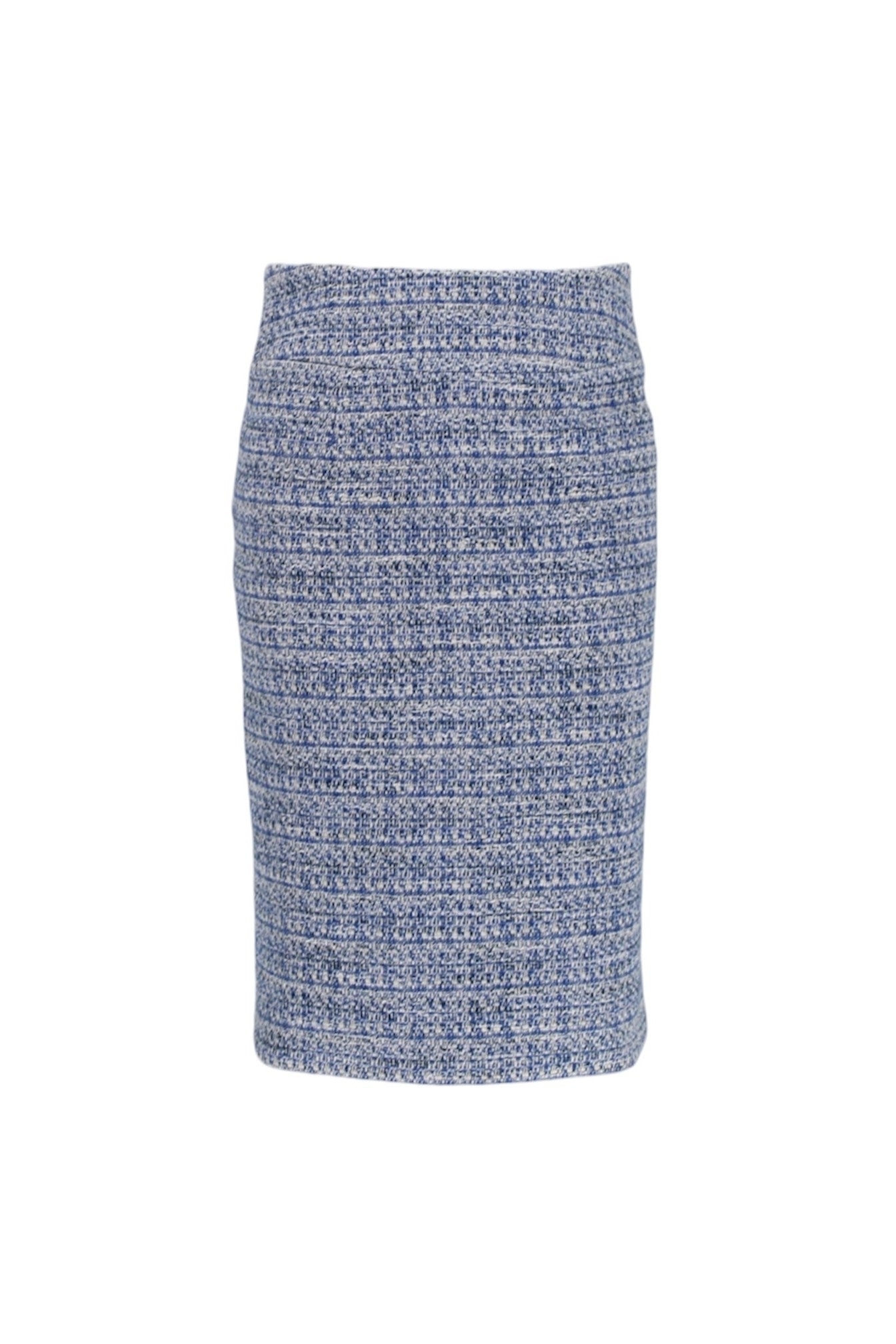 Textured blue and white skirt on a white background