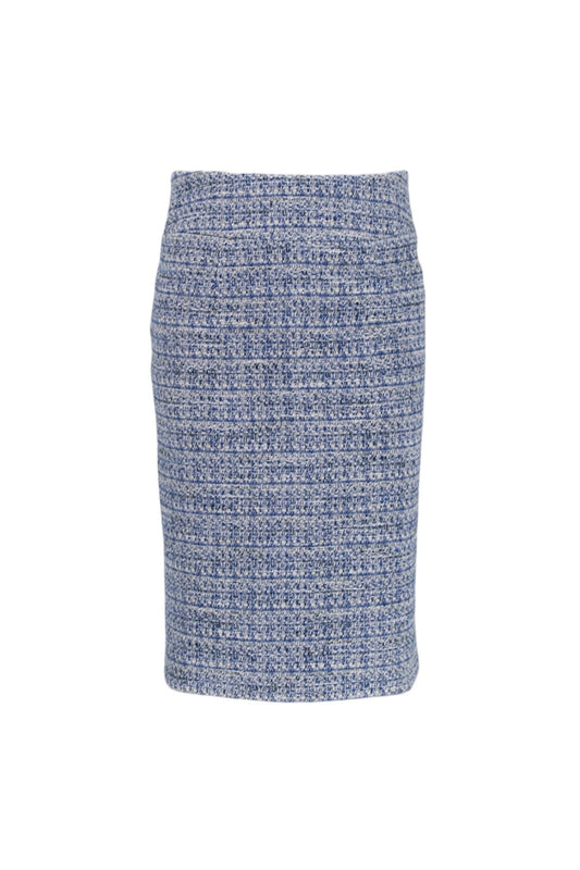 Textured blue and white skirt on a white background