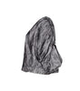 Gray patterned headscarf on a white background