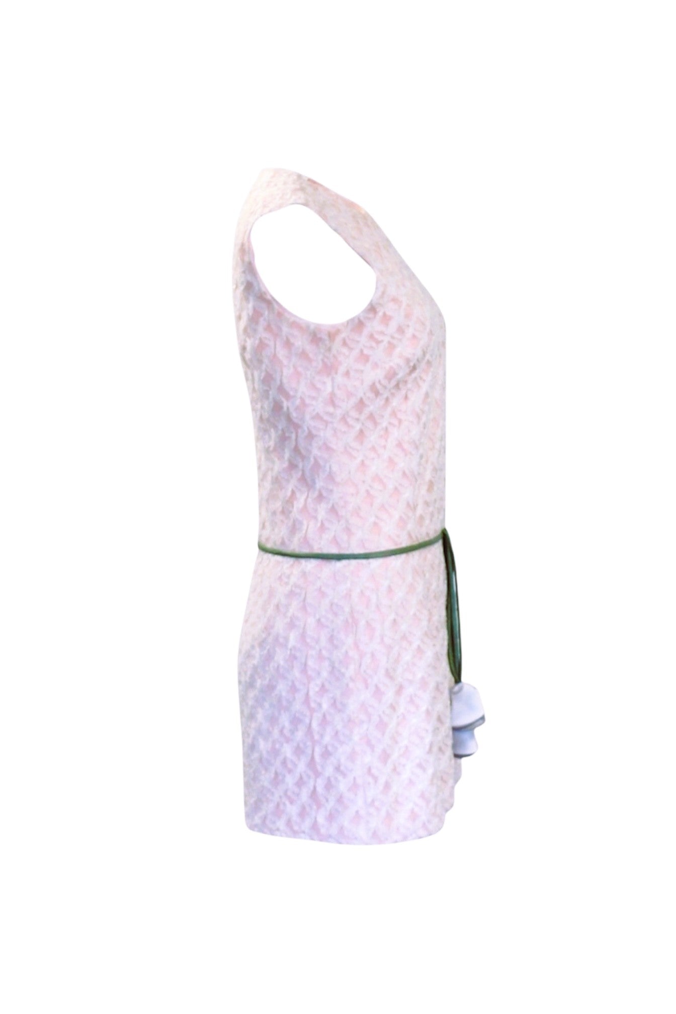 White dress with floral pattern on a white background